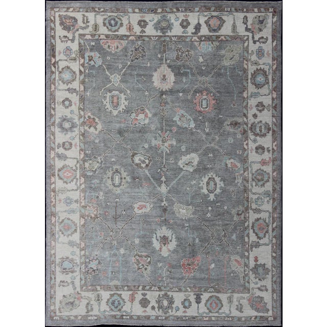 Large Turkish Modern Oushak Rug by Keivan Woven Arts 10'3 X 13'8 For Sale - Image 13 of 13