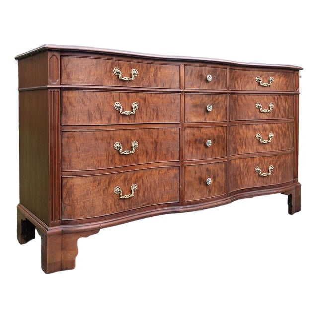 Vintage Kindel Mahogany 12-Drawer Dresser For Sale