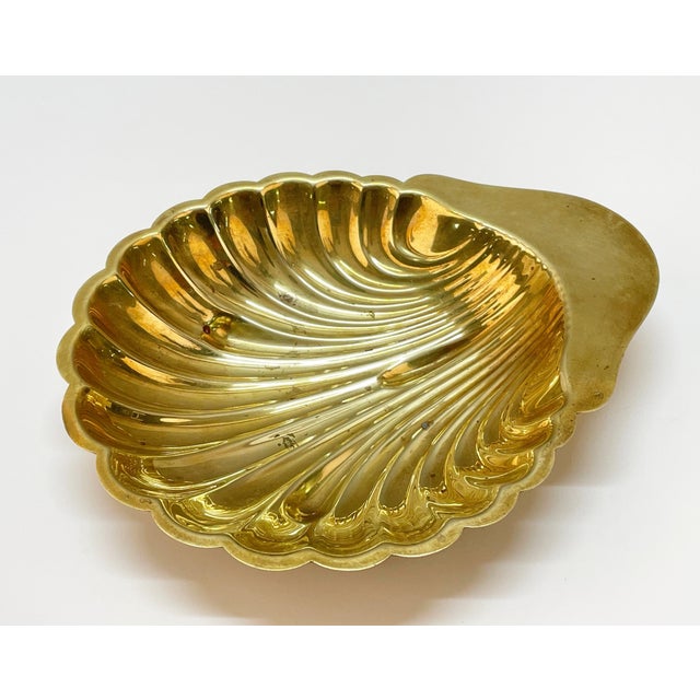 Gold Mid-Century Italian Shell-Shaped Brass Bowl by Renzo Cassetti, 1960s For Sale - Image 8 of 16