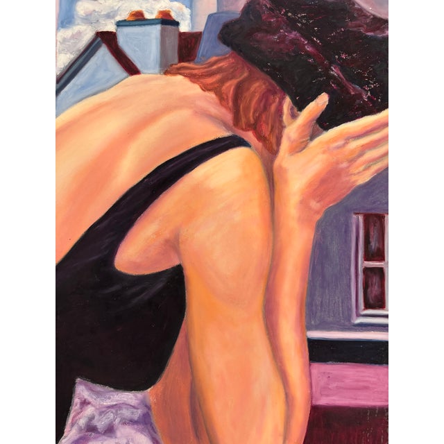 This painting was done in oil paint stick on gessoed heavy paper by Arches or Stonehenge. Bio of the Artist: Teresa...