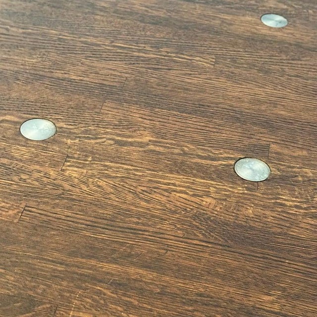 Custom Industrial Maple and Cast Iron Cantilever Table For Sale - Image 11 of 12