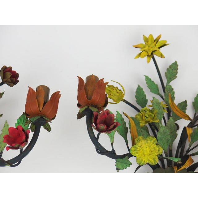 Bouquet of Flowers Wall Sconces, 1960s, Set of 2 For Sale - Image 6 of 8