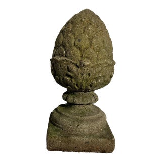 Antique Cast Stone Finial Garden Sculpture For Sale