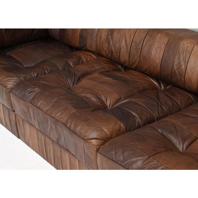 DS-88 Sectional Sofa in Cognac Brown Leather from De Sede, Switzerland, 1970s, Set of 19 For Sale - Image 12 of 18