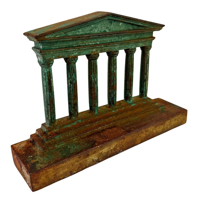 Antique Neoclassical Pantheon Style Temple Facade Architectural Salvage Bookends - A Pair For Sale In San Diego - Image 6 of 13