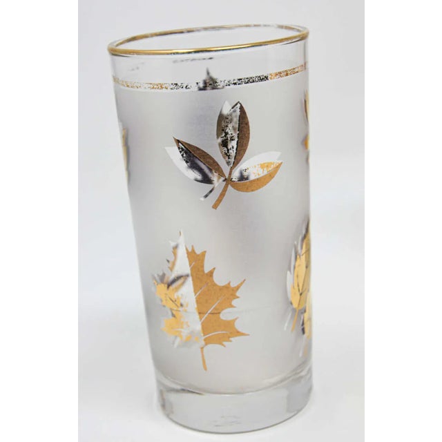 Metal Vintage Eight Highball Gold Glasses in a Brass Cart by Fred Press - 9 Pieces For Sale - Image 7 of 13