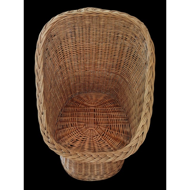 A Mid Century Modern Woven Wicker Egg Chair with Seat Cushion The Perfect Chair for a Grand millennial Style Country...
