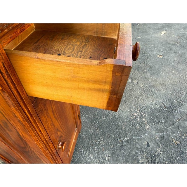 Antique Farmhouse Style Solid Wood Narrow Bedside Cabinet For Sale - Image 12 of 14