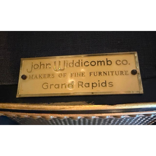 French Provincial Mid-20th-Century Louis XV–style Armchair by John Widdicomb Co. Of Grand Rapids, Michigan, Retaining Its Original Manufacturer’s Identification. For Sale - Image 3 of 12