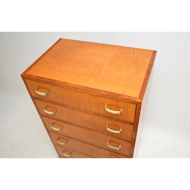 Wood Art Deco Satinwood and Walnut Chest of Drawers, 1930s For Sale - Image 7 of 11