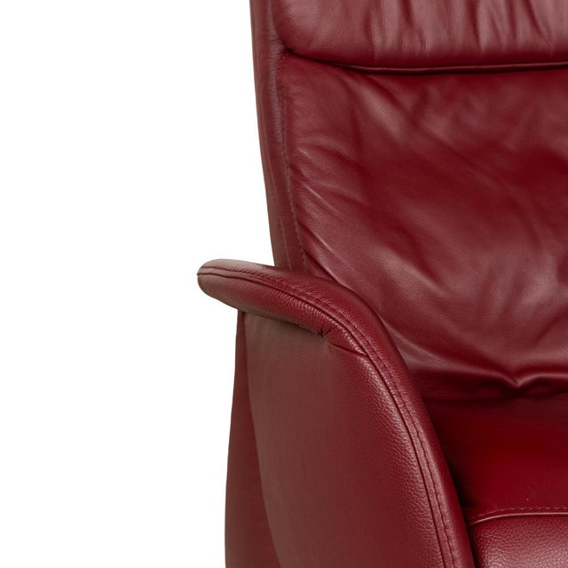 Set of Cumuly Leather Sofa Set in Dark Red from Himolla For Sale - Image 4 of 16