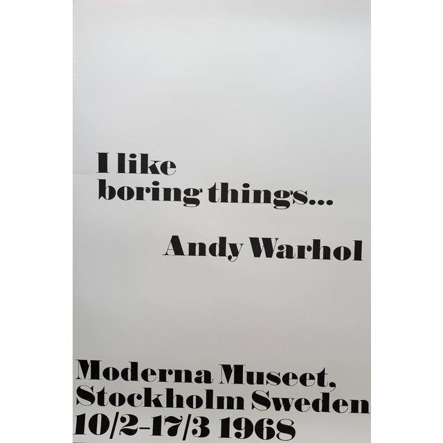 Iconic poster created for Andy Warhol’s first exhibition outside the United States, held at the Moderna Museet in...