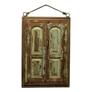 Wall Mirror Concealed Shutter in Heavy Oak, 1890s For Sale