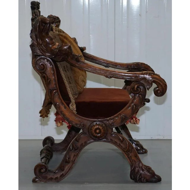 17th Century Italian Hand-Carved Walnut Armchair Attributed to Andrea Brustolon For Sale - Image 12 of 18