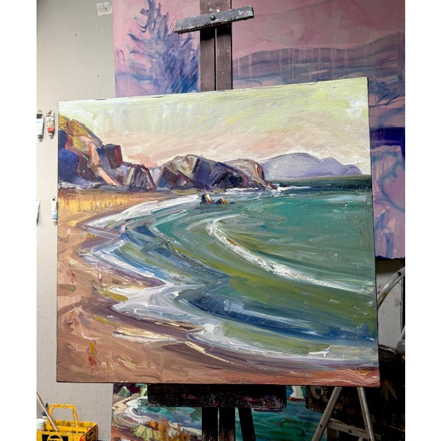 California Coastal Impressionism | Original Plein Air Oil Hartman For Sale - Image 9 of 9
