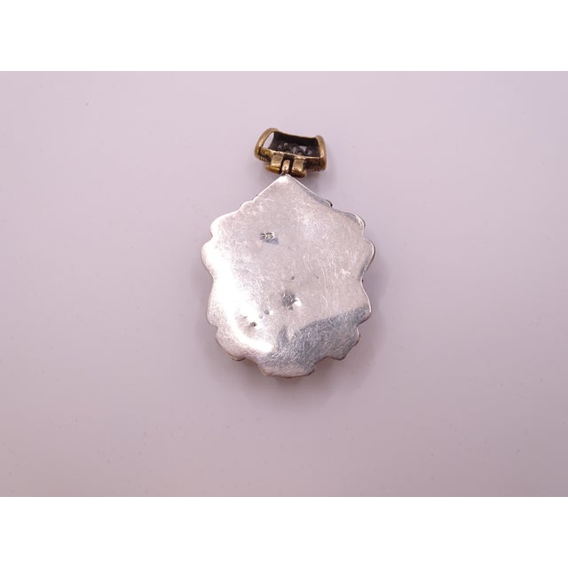 Ottoman 925 Sterling Silver Pendant in Cubic Zirconia, Emerald Root and Ruby R​root, 2000s, Italy For Sale - Image 17 of 18