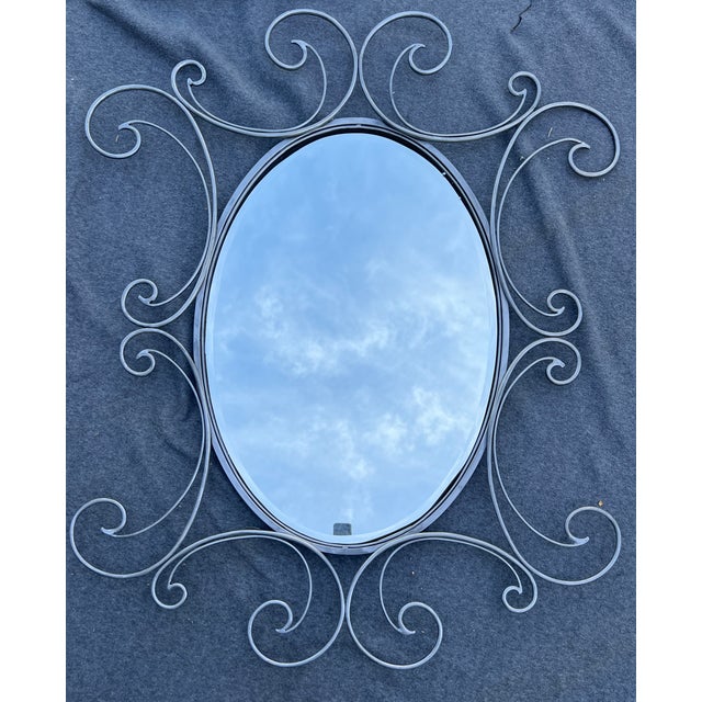 Wood Silver Metal Mirror With Scroll Work For Sale - Image 7 of 18