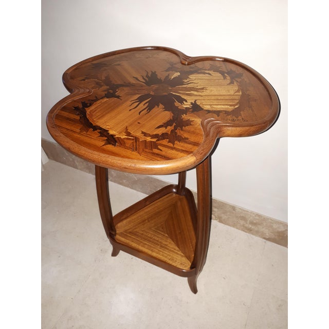 Wood Majorelle Pedestal Table with Thistle by Louis Majorelle For Sale - Image 7 of 7