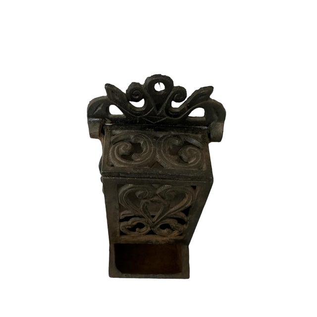 Farmhouse Vintage Cast Iron Matchbox Holder Wall Mount For Sale - Image 3 of 9
