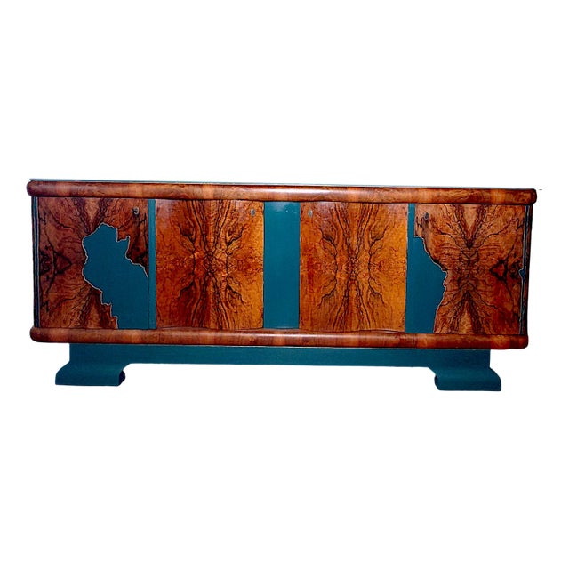 Vintage Art Deco Sideboard in Burl Wood, Germany, 1940 For Sale