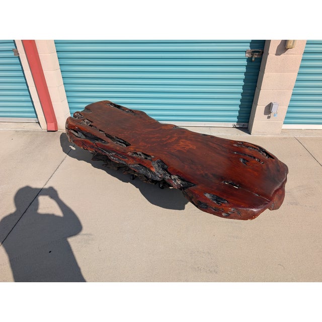 Vintage Monumental Live Edge Redwood Coffee Table, C1980s For Sale - Image 14 of 18