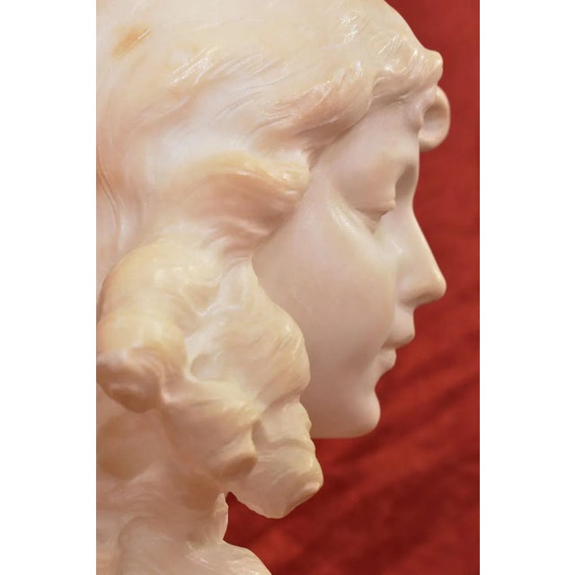 Bust of Young Girl, 19th Century, Marble For Sale - Image 6 of 12