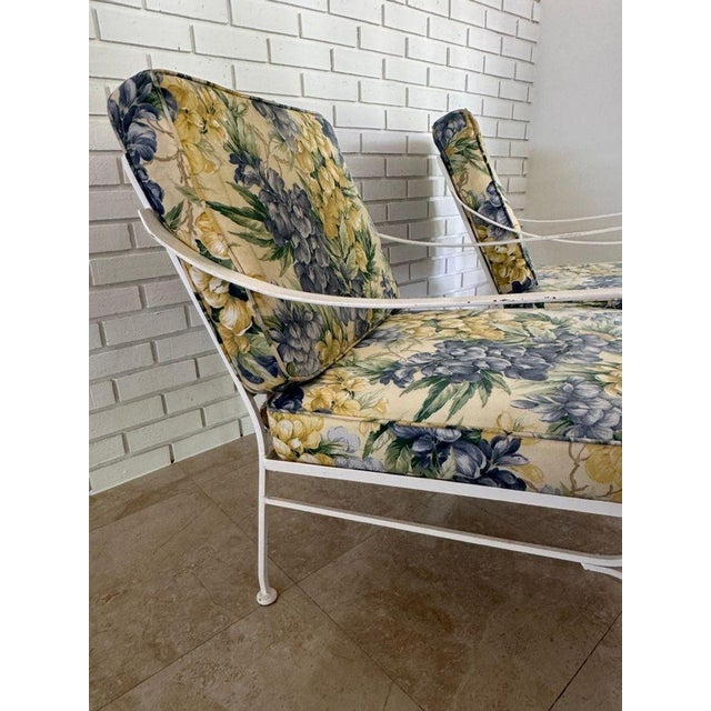 1970s Palm Beach Regency Wrought Iron Patio Set - Sofa and 2 Arm Chairs For Sale - Image 11 of 17