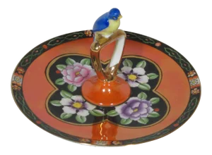 Art Deco Porcelain Serving Bird Dish