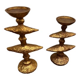Example of Antique Gold Finish Candle Holders