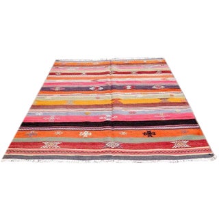 VINTAGE Handwoven Turkish Kilim Rug For Sale