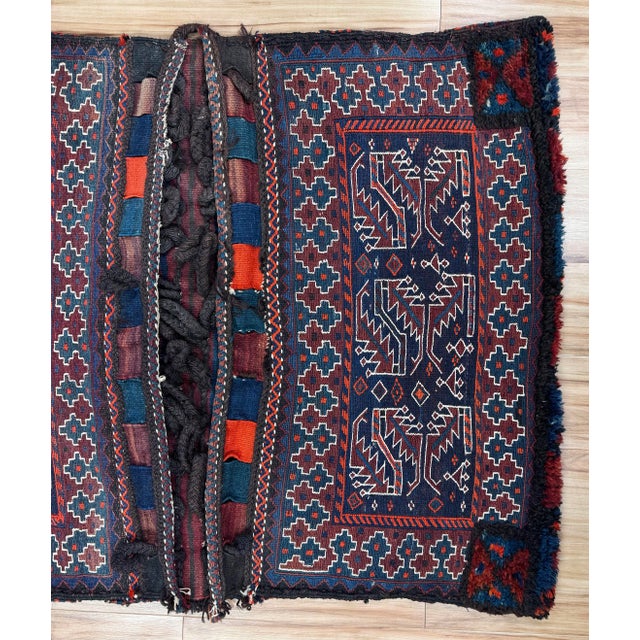 Moroccan Vintage Saddle Blanket Wall Hanging For Sale - Image 3 of 9