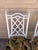 This Vintage set of four faux bamboo Chinoiserie dining chairs features a vintage Regency Chinese Chippendale style,...