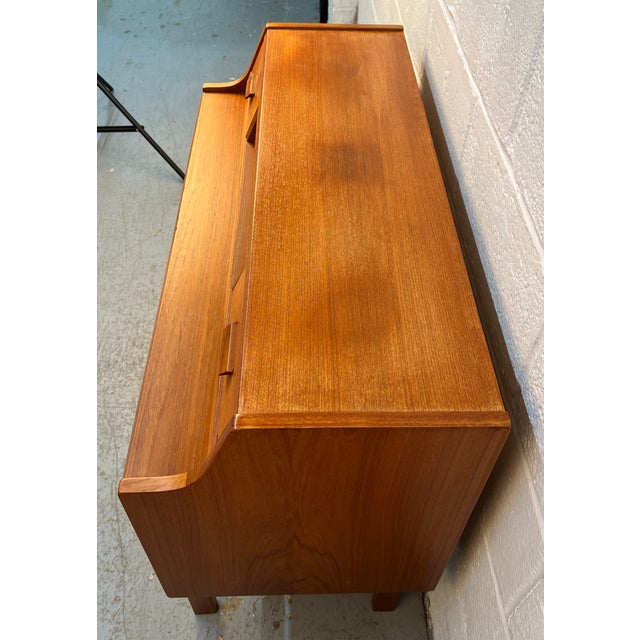 Mid-Century Danish Modern Teak Secretary Desk For Sale In New York - Image 6 of 18