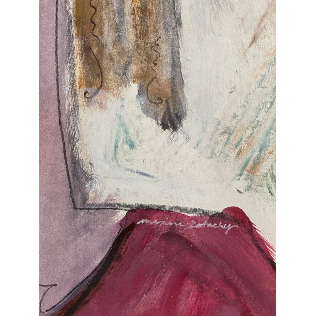 Mid 20th Century Maxine Estachy French Portrait Painting For Sale - Image 5 of 8