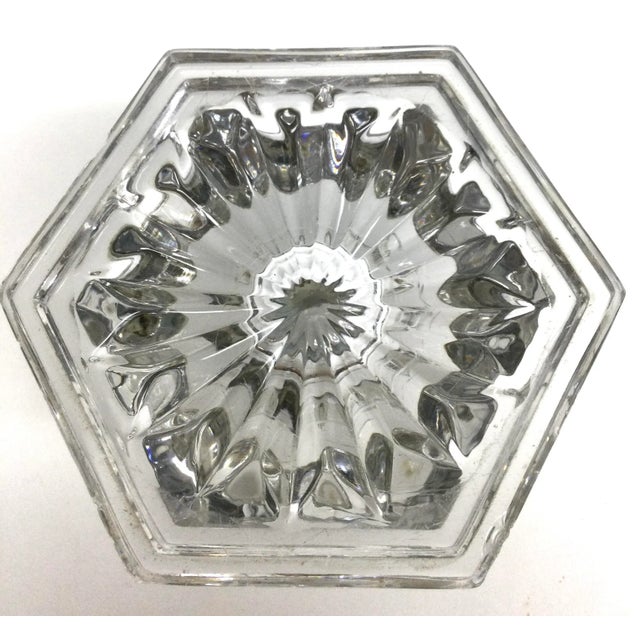 Metal Crystal Brass Lidded Ink Well For Sale - Image 7 of 10