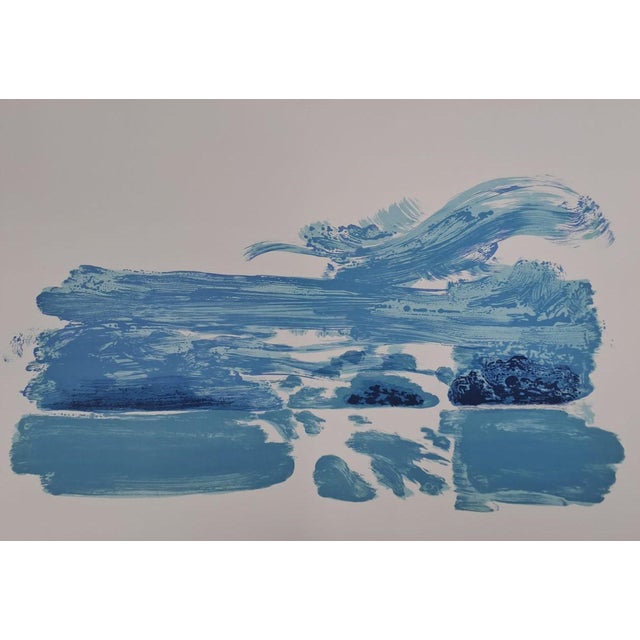 Maurice-Elie Sarthou, Blue Foams, Original Lithograph For Sale