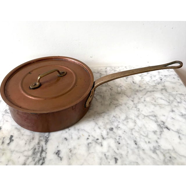 Mid 20th Century Vintage Copper Saucepan With Lid For Sale - Image 5 of 8