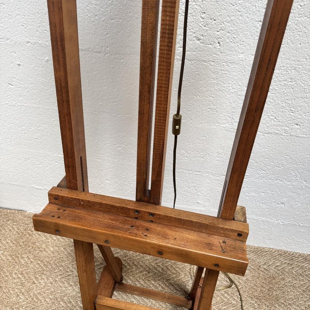 Mid-20th Century Wooden Artists Studio Easel with Integrated Lamp, 1950s For Sale - Image 11 of 18