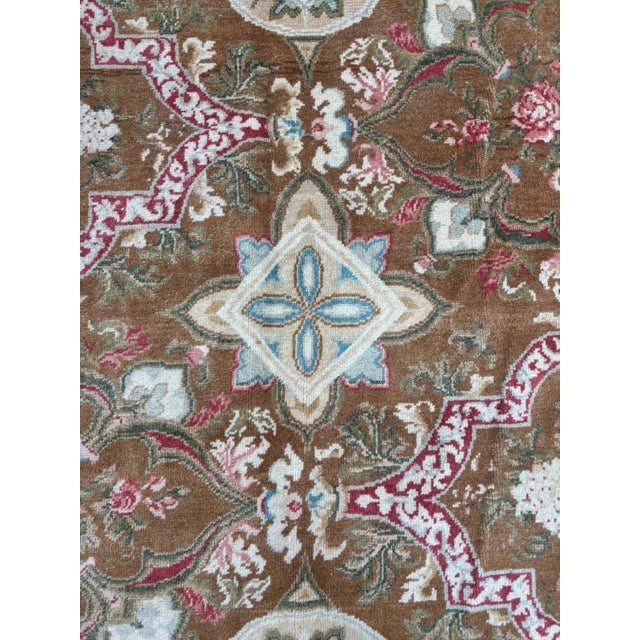 Wool on wool pile genuine hand made vegetable dye Oushak Rug-