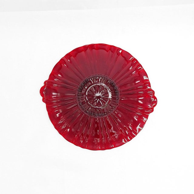 Mid-Century Modern Hocking Old Cafe Royal Ruby Bowl W/ Tab Handles; C. 1938; 8 3/4 Inches For Sale - Image 3 of 12