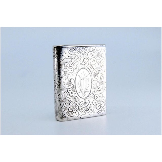 Silver Matchbox with Engraved Plant Motifs, in Very Good conditions. Designed 1890 to 1919 This piece has an attribution...