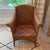 Beautiful vintage Philippine rattan lounge chair featuring an exceptionally intricate herringbone weave, a wonderfully...