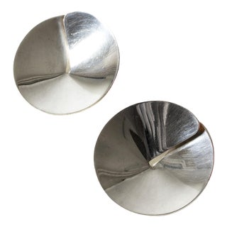Mid-Century Silver Earrings from Hans Hansen, 1960s, Set of 2 For Sale
