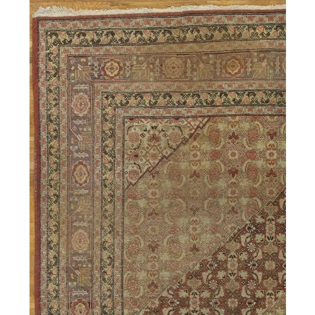 Antique Tabriz Carpet, Handmade Persian Rug in Masculine Gold, Brown and Taupe For Sale - Image 4 of 12