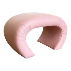 Postmodern Pink Fabric Waterfall Bench