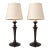 Small Dark Patinated Brass or Bronze Giacometti Style Table Lamps - Pair For Sale