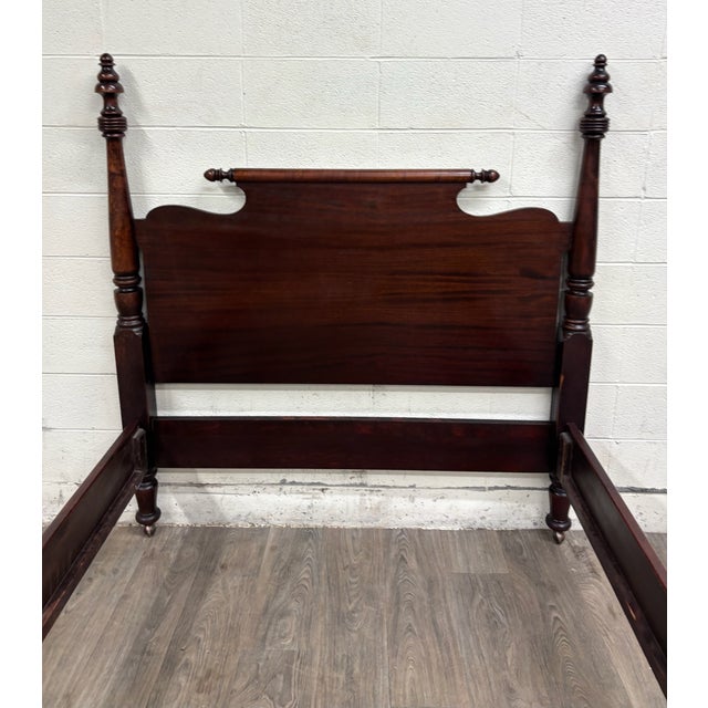 Antique Full Size American Empire Mahogany Four Poster Bed For Sale - Image 10 of 10