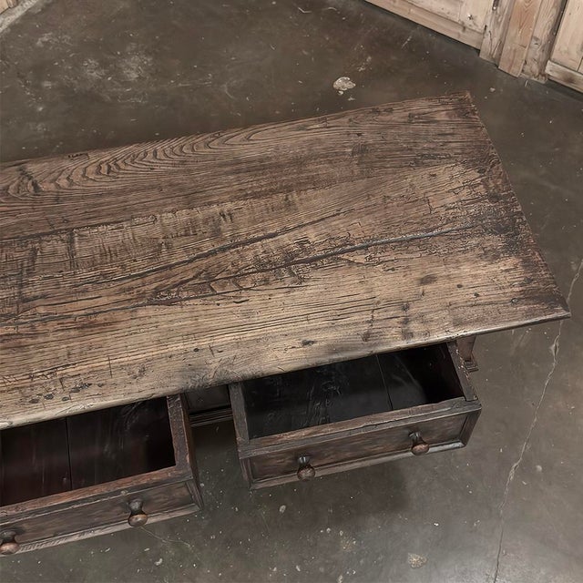 18th Century Rustic Country French Solid Oak Coffee Table For Sale - Image 16 of 18