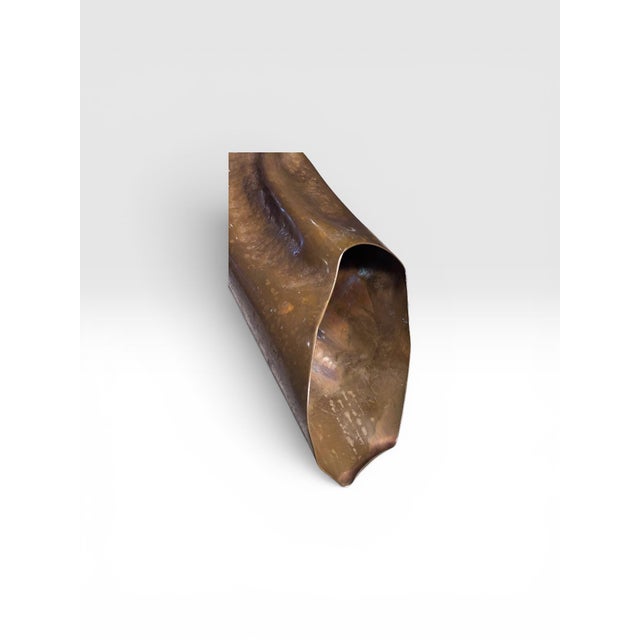 1970s 1970s Mid-Century Brutalist Handcrafted Copper Sculptural Vase, 15” H For Sale - Image 5 of 8
