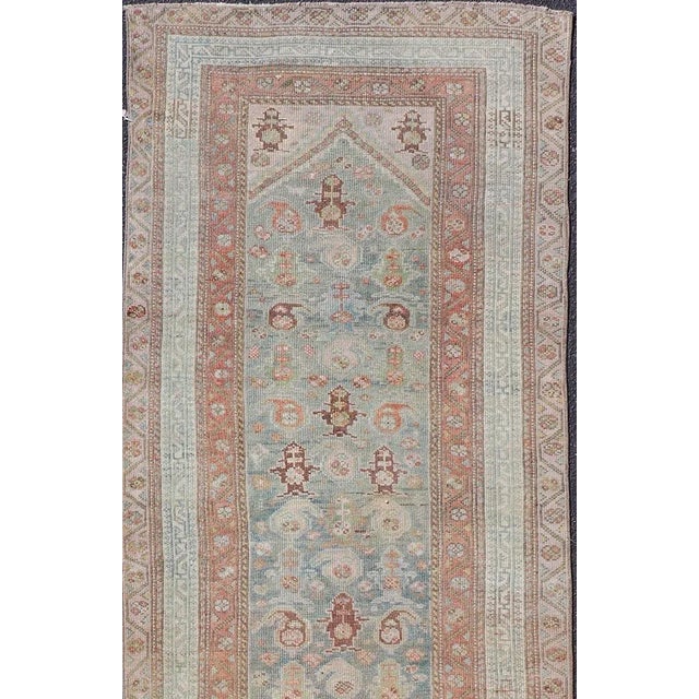 Antique Persian Malayer Runner in Wool With Sub-Geometric Design For Sale - Image 4 of 9
